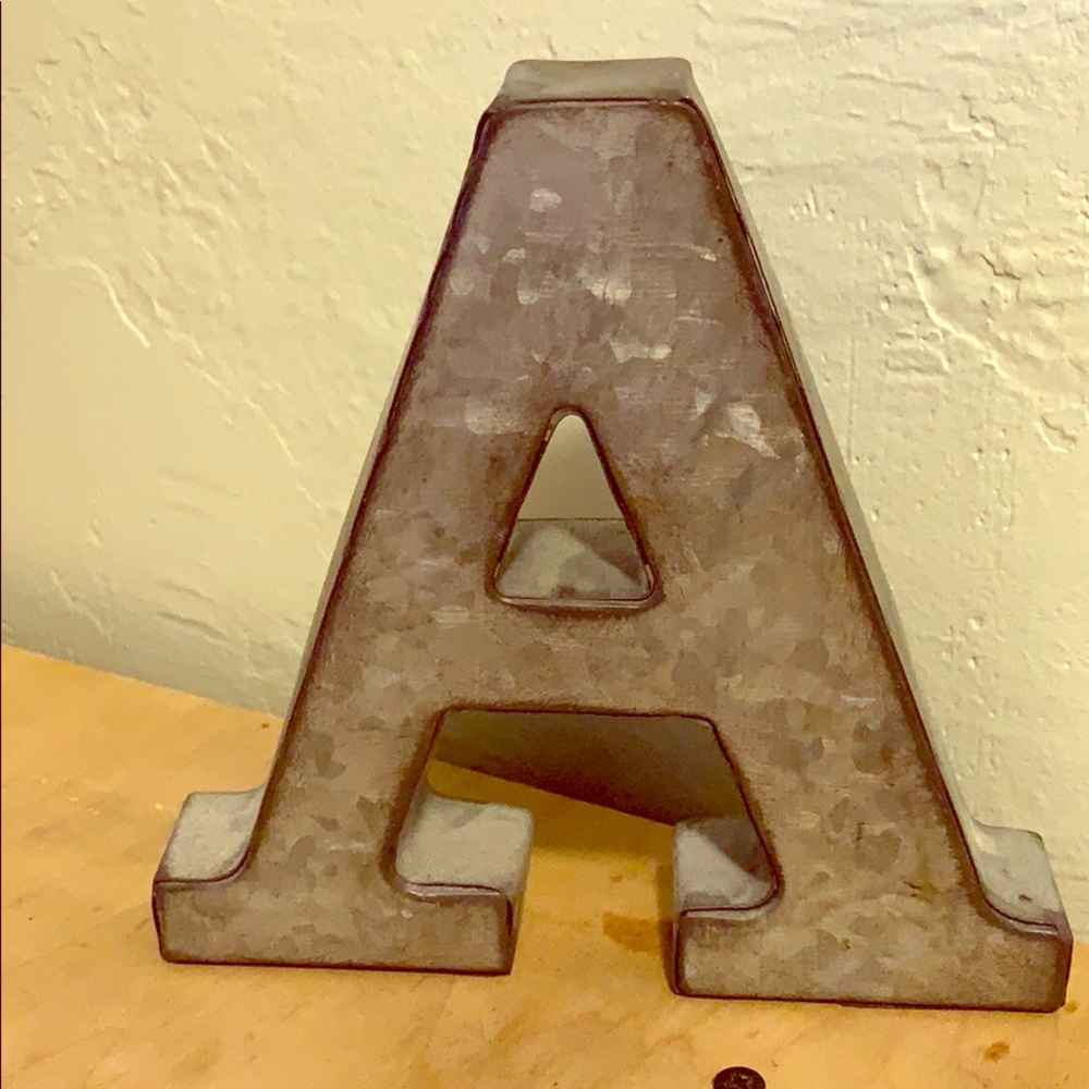 Galvanized letter “A”
